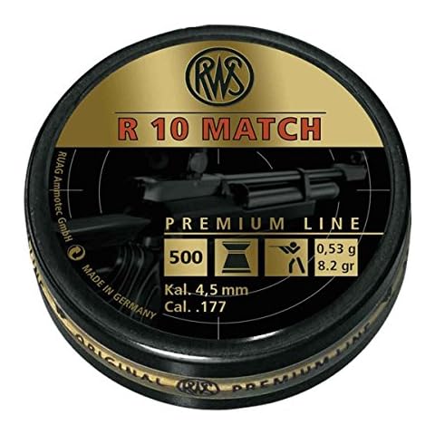 RWS R10 Match 8.2gr .177 4.49mm Air Rifle Gun Pellets 177 500 Airgun Target Shooting Cover