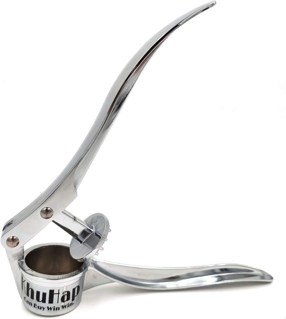 PallRin Garlic Press Best Crusher for Kitchen Tools to Hand aid Stainless Steel Handy Ginger Mincer for Home Heavy Presser Masher Crush Easily, Silver Color, 1 Nos