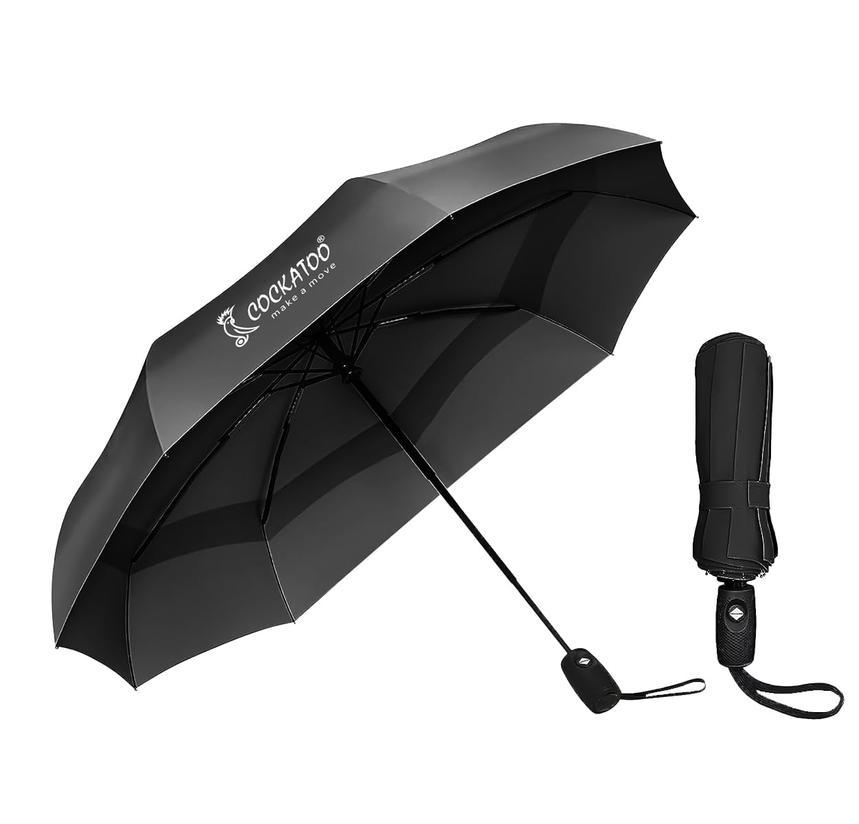 Rain-Guard Automatic Umbrella With 8 Ribs, Material- Polyponee, Umbrella For Women & Men, With Auto Open-Close Button