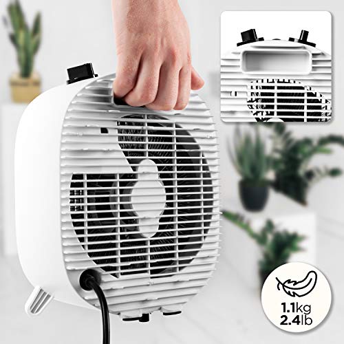 Duronic FH2KW1 elektrischer Heizlüfter | 2 Wärmefunktionen 1200W/ 2000W | Tragbare Heizung für Tisch oder Boden | Zusatzheizung mit Ventilatorfunktion | Überhitzungsschutz-4