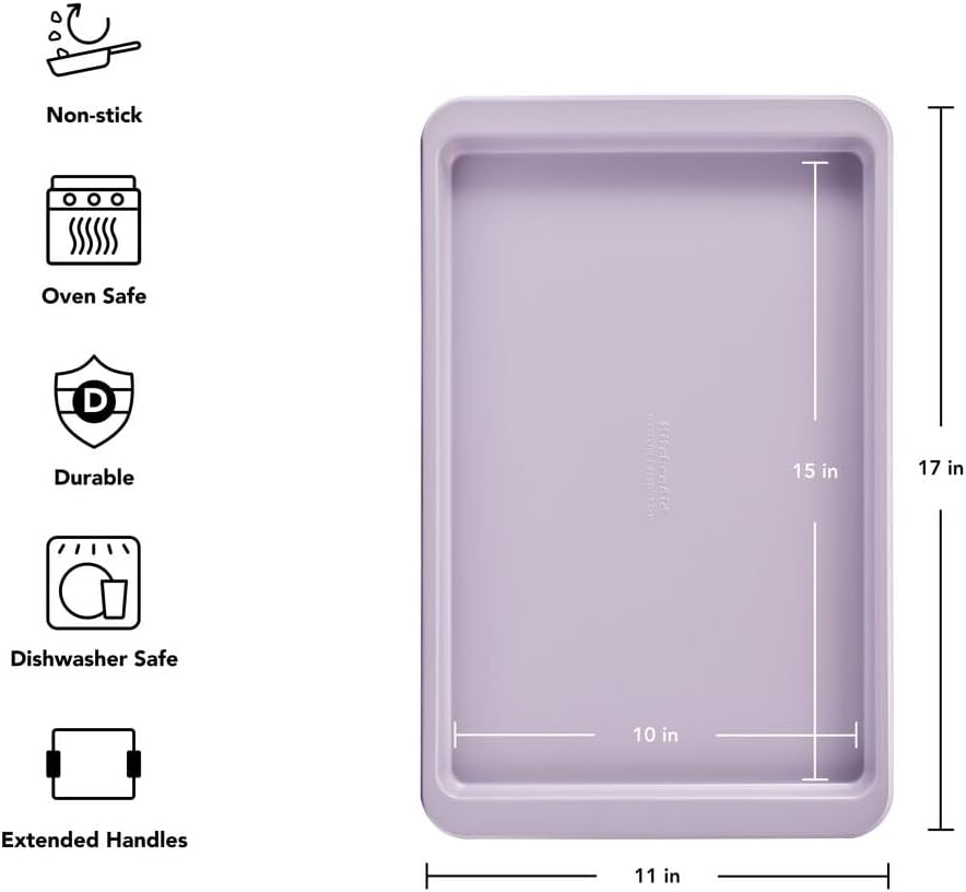 KitchenAid 10 x 15-In Nonstick Aluminized Steel Baking Sheet, Dishwasher Safe, Wildflower image 2