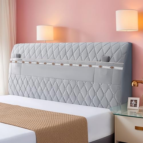 Funda de cabecera elástica, Protector Antipolvo para Camas King y Queen, Fácil de Instalar, Cómoda y Resistente,A,180CM