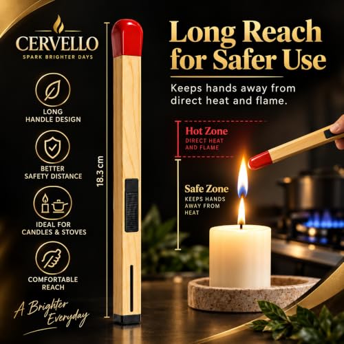 Image of Long Handle Butane Gas Lighter with Refillable Design and Adjustable Flame Control, Multipurpose Ignition Lighter for Kitchen Stove, Candles, BBQ, Camping and Outdoor Use