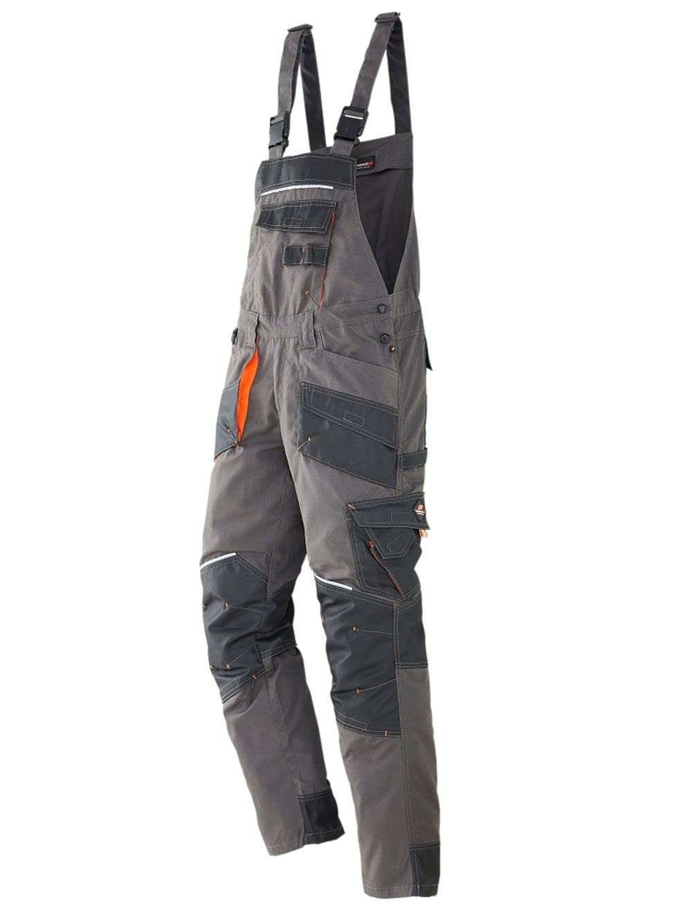 Terrax workwear Salopette da lavoro da uomo, grigio scuro/nero