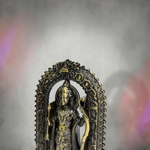 Image of Artbiz Metal Collection Ram Lalla Murti | 6 Inch Brass Lord Ram Idol for Home Temple | Ayodhya Shri Ram Statue | Metal Murti for Mandir, Office & Home Decor | Spiritual Gift Item (Brass)