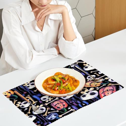 Set de table citrouille Halloween lavable résistant thermique x6