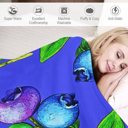 Couverture polaire bleuets 178x203 cm lit plaid - 5