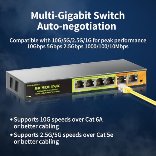 Image of 6 Port Multi-Gigabit Ethernet Switch Unmanaged, 4K /8K Streaming