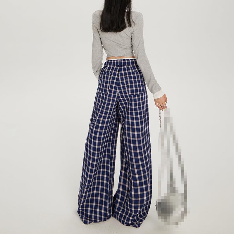 Retro High-Waisted Loose Wide-Leg Pants,Straight-Leg Casual Pants for Women