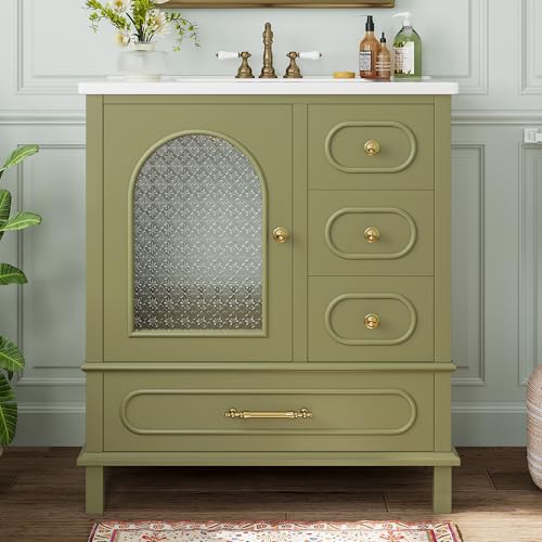 JIJIWANG 36" Bathroom Vanity with Sink,Modern Bathroom Vanity Cabinet with