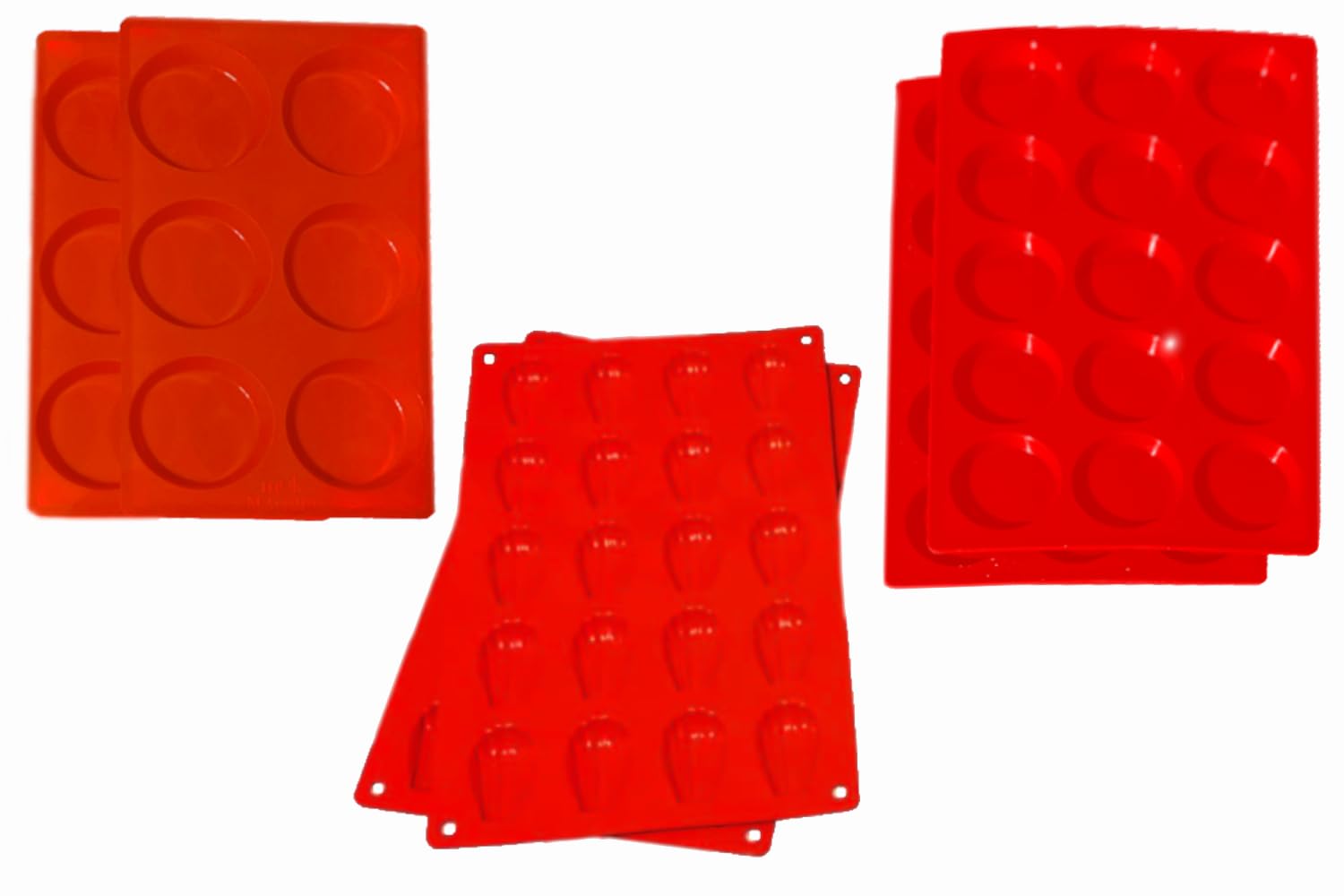 6-teiliges Backformen-Set mit Mini-Muffin-Top, Reg Mufgin Top, Madeleine (6 Stück Probenehmer, 15 + 15 + 6)