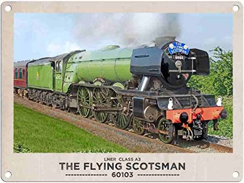 The Original Metal Sign Company Train Colors Small (150 X 200Mm) Metal Sign - 'The Flying Scotsman' Steam Locomotive Engine 60103