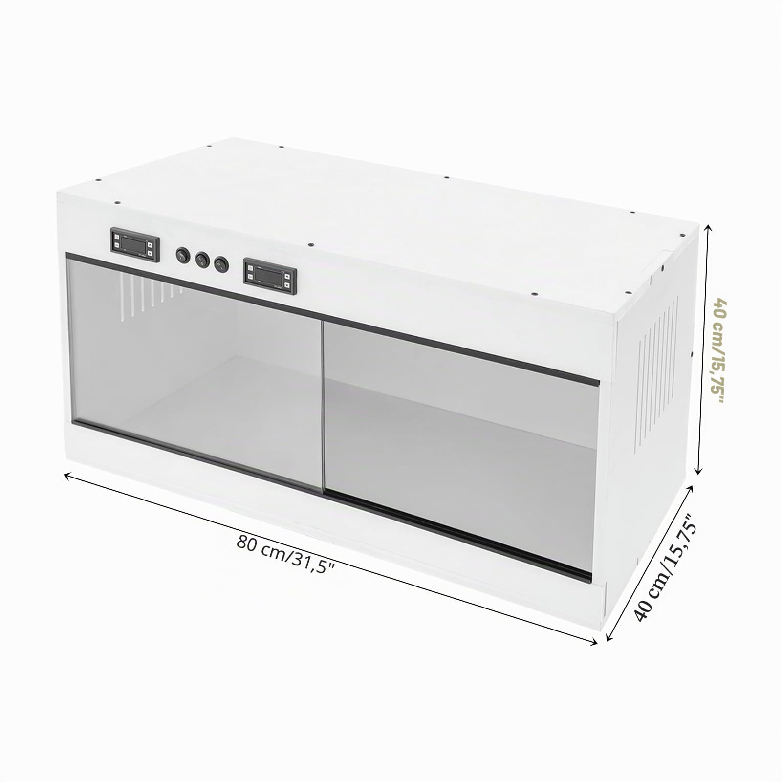 Terrario per Rettili in PVC con Scatola di Allevamento Intelligente con Termostato Due Zone di Temperatura Indipendenti, Scatola per Alimentazione dei Rettili, Display LCD per Gecko, Camaleonte