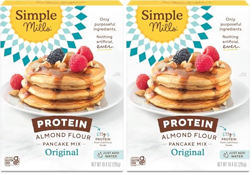 Image of Simple Mills Just Add Water Almond Flour Pancake Mix,Original Protein - Gluten Free,Plant Based,Paleo Friendly,Breakfast,10.4 Ounce,(Pack of 2)