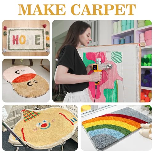 Image of Rug Tufting Gun with Carpet Trimmer Kit,Tufting Gun Starter Kit Professional Tufting Rug Making Machine ,2 in 1 Cut Pile Loop Pile Tufting Gun Kits for Beginners and Amateur