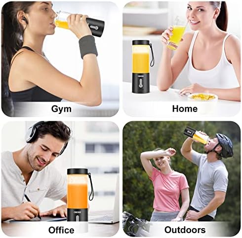 Portable Blender for Shakes and Smoothies, OBERLY Personal Travel Blender for Protein with 4000mAh USB Rechargeable Battery, Crush Ice, Frozen Fruit and Drinks, 18 oz Mini Travel Cup