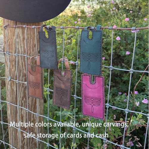 Western Boot Wallet with Snap Strap, 2025 Fashion Leather Wallet, Handcrafted Leather Boot Credit Card Holder Case for Women (Lime green)4