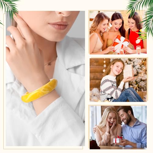 4 Pcs Colorful Square Acrylic Resin Bangle Bracelet Wide Geometric Irregular Wristbands Women 5