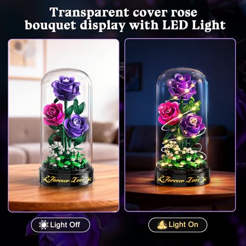 Rose artificielle sans entretien avec LED kit de construction 219 pces - 3