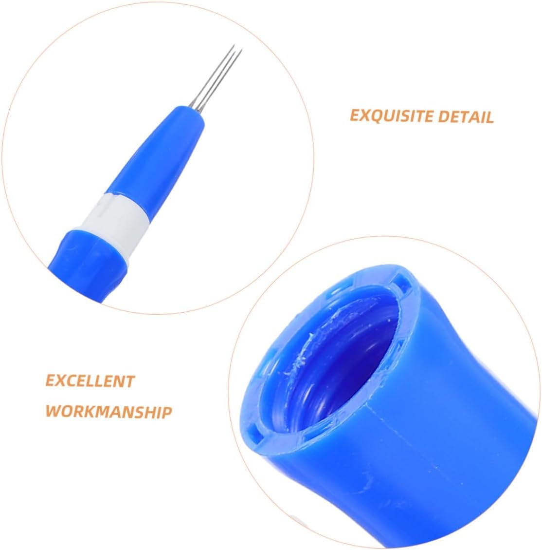 Didiseaon 3pcs Wool Felting Needle Pen Set with Blue Handles, Punch Needle Tools for Beginners DIY Wool Felt Craft Embroidery Supplies for Sewing and Needlework Projects