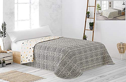 Vipalia Bouti Cubrecama. Colcha Estampada Acolchada Reversible. Cama Tamaño Individual o Matrimonio Bonito Diseño. Ligera Suave Resistente. Modelo Triangulos. Cama 90 cm