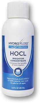 HOCL Oral Irrigator Concentrate Gentle Additive & Rinse for Fresh Breath and Daily Oral Care Alcohol-Free Formula, 3 oz, Travel Size
