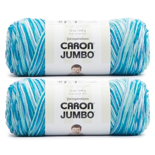 Image of Caron Jumbo Blue Raspberry Yarn - 2 Pack of 340g /12 oz - 100% Acrylic - #4 Worsted (Medium) - 595 Yards - Knitting /Crochet