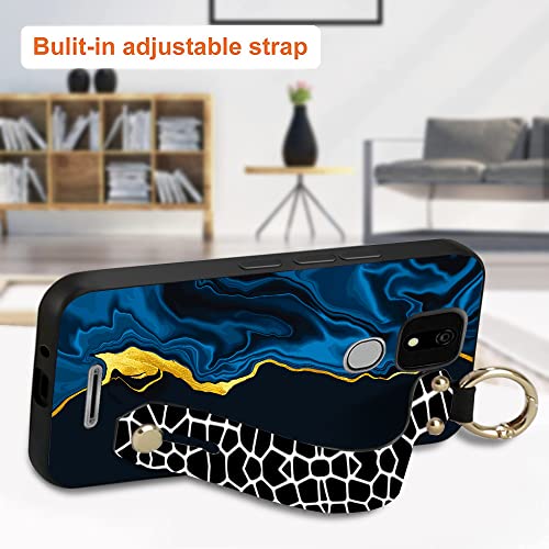 Pusiikeer For Ans Artia Ack2326 Phone Case,Fashion Marble Pattern Wrist Strap Stand Case With Tempered Glass Screen Protector Wristband Bracelet Phone Case For Ans Artia Ack2326 - Mirage #TOP2