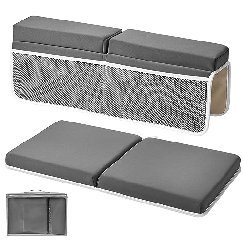 Image of UNIKOO Bath Kneeler and Elbow Rest Pad Set, Comfortable Bath Kneeler with Arm Support and Pockets, Non-Slip Bathtub Kneeling Pad for Baby Bathing, Quick Drying Mat Cushion Painless Memory Foam