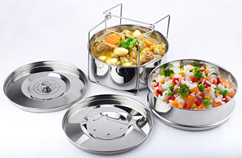 Original Stack N’ Cook Stackable Insert Pans - 6, 8 Qt Electric Pressure Cooker - Accessories for Instant Pot Baking, Lasagna Pan, Food Steamer, Pot in Pot - Interchangeable Lids - Thumbnail 3