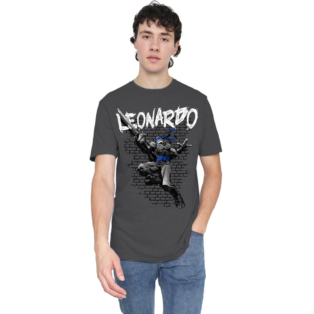 Teenage Mutant Ninja Turtles TMNT TMNT Leonardo Unisex T Shirt, Charcoal, XXX-Large