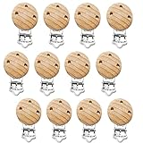 Clip de chupete de madera: 12 clips de chupete de madera de hongos, lindos mini clips de chupete. Las setas tienen agujeros y clips de hierro. Ayuda a calmar a tu bebé. Coloque siempre el titular del pezón directamente sobre la ropa del niño. Anti-caída, anti-pérdida, adecuado para todos los chupetes, mordedores y juguetes.