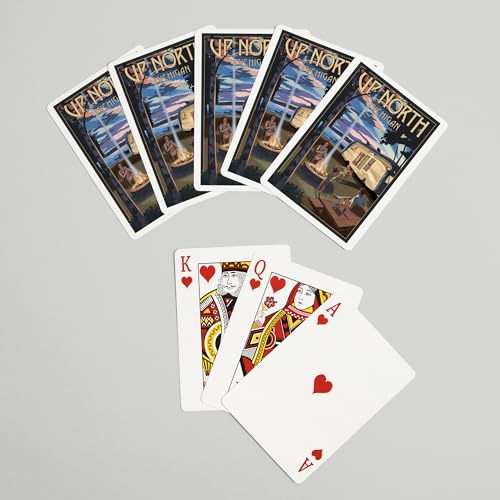 Baraja de cartas de póker Lantern Press con diseño retro miniatura 7