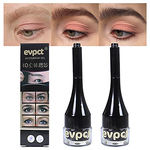 2 Pcs/Set 4D Eyebrow Extensions Gel Fiber Building Brow Hair Black Brown Eyebrow