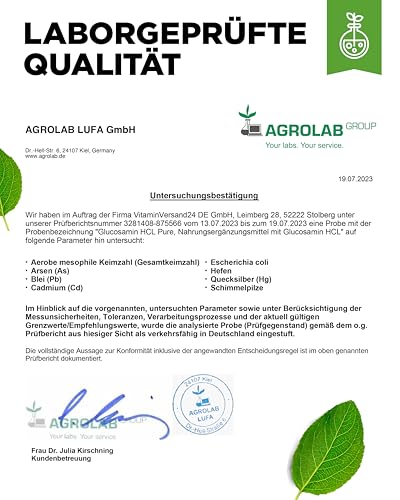 vit4ever Glucosamin HCL Pure - 1000 g (1 kg) reines Pulver ohne Zusätze - Aus pflanzlicher Fermentation - Laborgeprüft - Vegan - Hochdosiert - Premium Qualität