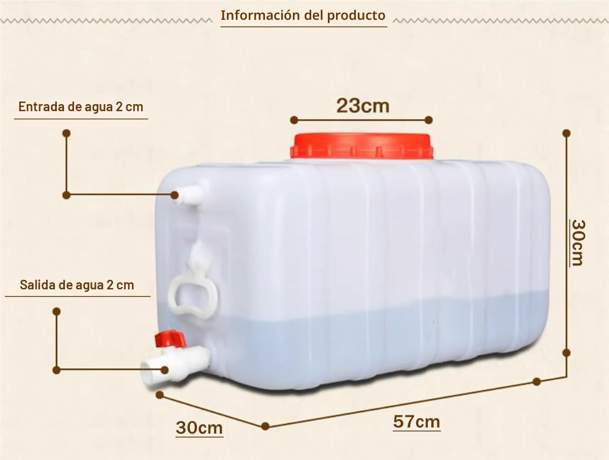 Bidon agua 50L/96L/150L Tanque De Plástico De Calidad Alimentaria De Los Hogares Bañera De Gran Tamaño Gruesa Horizontal Agua Tanque Rectangular Exterior Del Tanque De Almacenamiento De Gran(Size:50L)