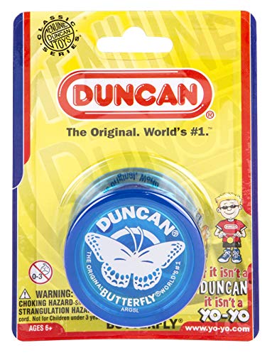 Duncan Toys Butterfly Yo-Yo, Beginner Yo-Yo With String, Steel Axle And Plastic Body, Blue #TOP3