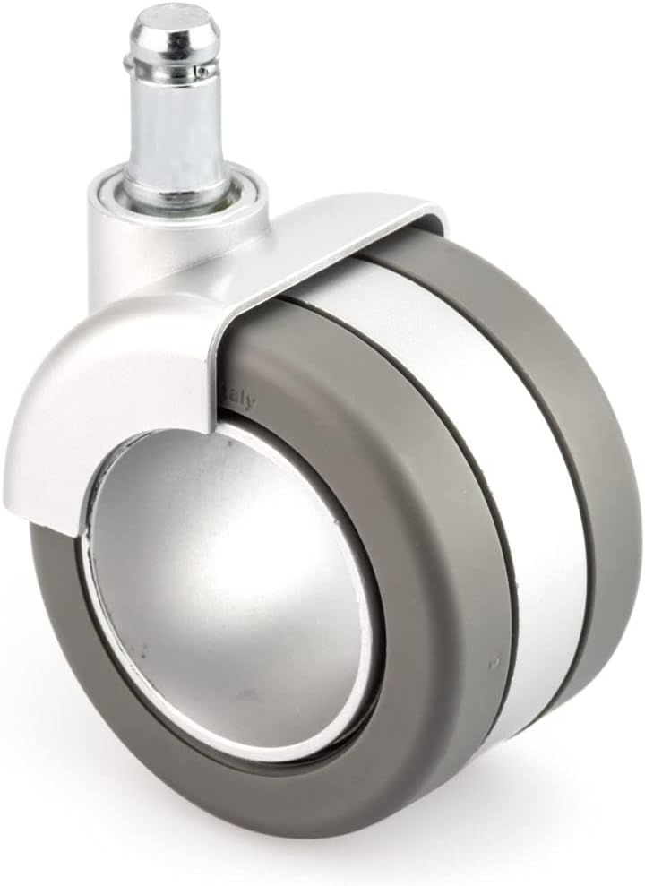 Richelieu Hardware 307147100 Self-Locking Office Furniture Design Caster, 2-11/16 in (68 mm) Wheel Diameter, Metalic Matte Gray