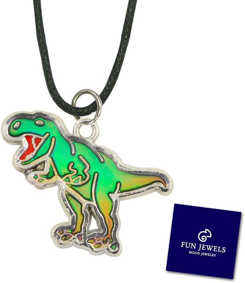 Handmade T-Rex Dinosaur Pendant Color Change Mood Necklace For Boys Girls Animal Jewelry Gifts - Image 5