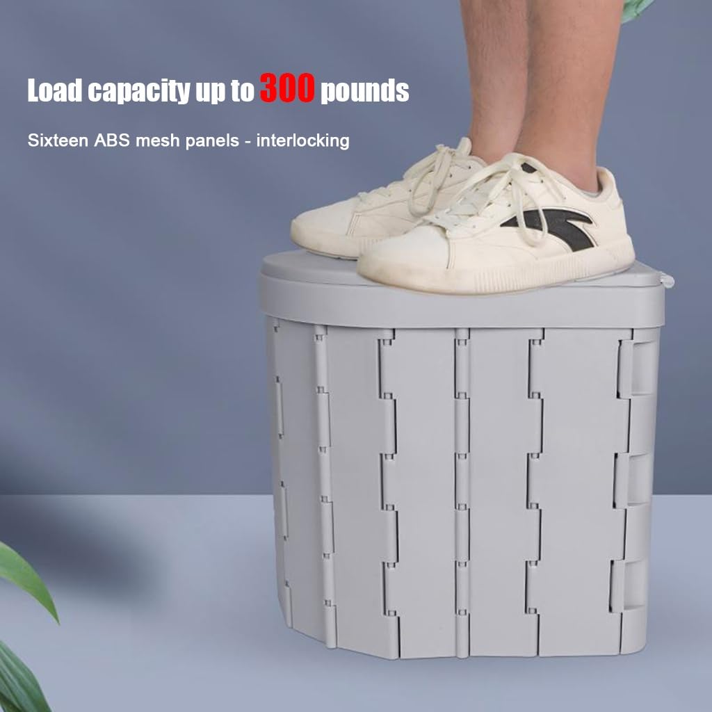 Toilette da Campeggio Portatile per Adulti - WC Pieghevole Portatile con Coperchio,Vaso Portatile da Viaggio per Adulti, Toilette Auto