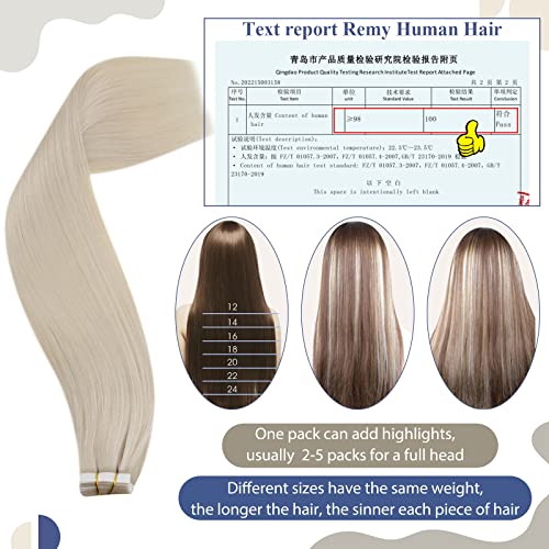 Laavoo Blonde Hair Extensions Tape In Real Human Hair 30 Inch Bleach Blonde Tape In Hair Extensions Invisible Long Remy Hair Extensions Silky Straight 20Pcs 50G #TOP5