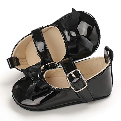 Baby Girls Bowknot Mary Jane Flats Soft Rubber Sole Toddler Walking Shoes Infant Princess Crib Wedding Dress Shoes4