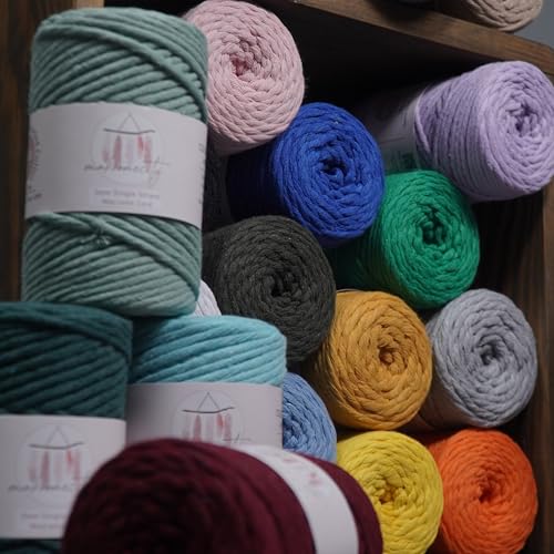 image for Makromecity, 3 Skeins of Single Strand Macrame Cord 3 mm x 100 Yards (