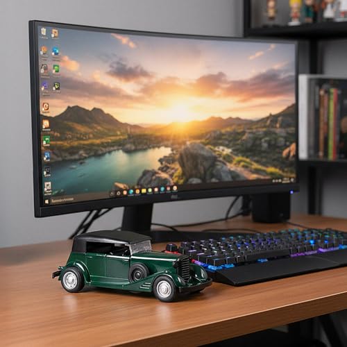 Image of Amazon Brand - Metal Die Cast 1:37 Vintage Car with Top | Green | Collectible & Durable