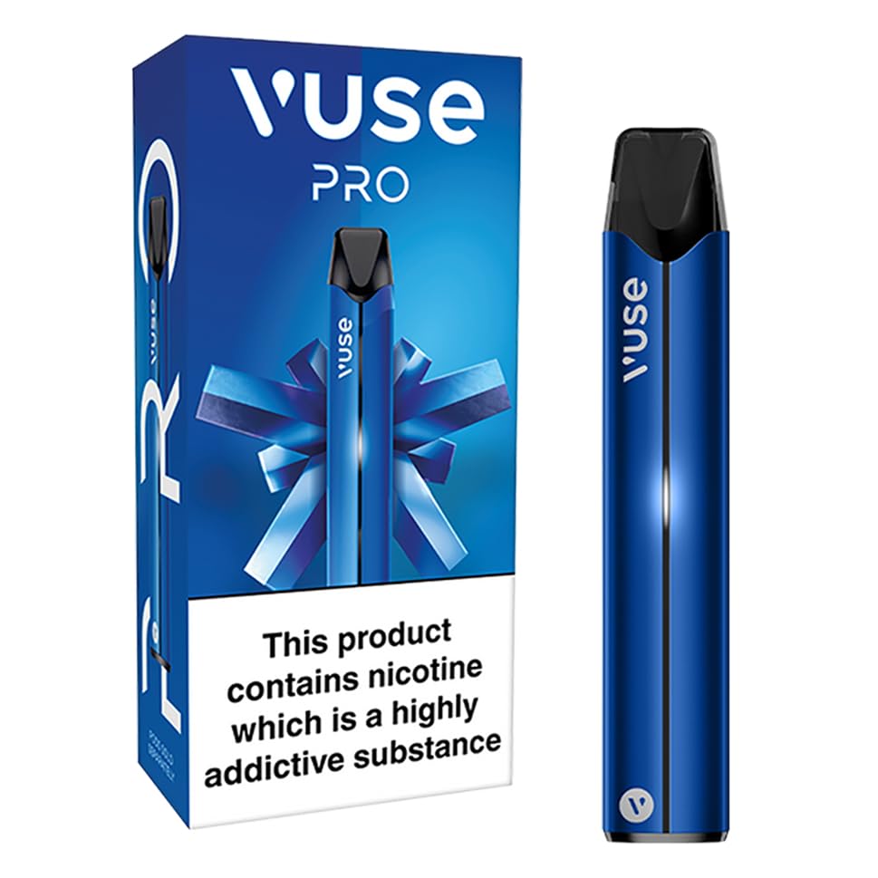 Pro Vape Kit, Slim Design, Fast Charging, Splash-Resistant, reusable, rechargeable & refillable vape, compatible with Vuse ePod 2 vape pods (Sold Separately), Blue