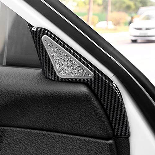 Image of Car Front Triangle Speaker Cover Decals for 2022 2023 2024 2025 2026 Honda Civic 11th Gen Accessories ABS Carbon Fiber Interior Stickers