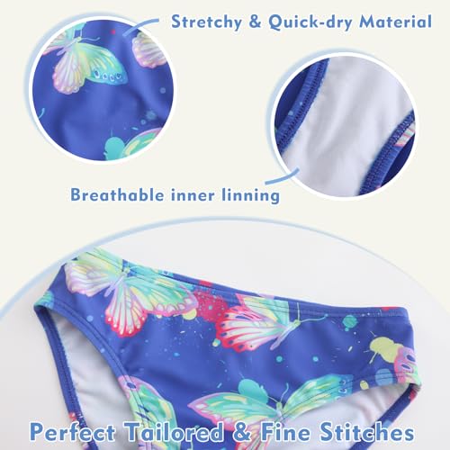 Image of Girls Two Piece Bikini Swimsuits Hawaiian Floral Bathing Suit for Kids Summer Beach Swimwear Set 3-16 Years
