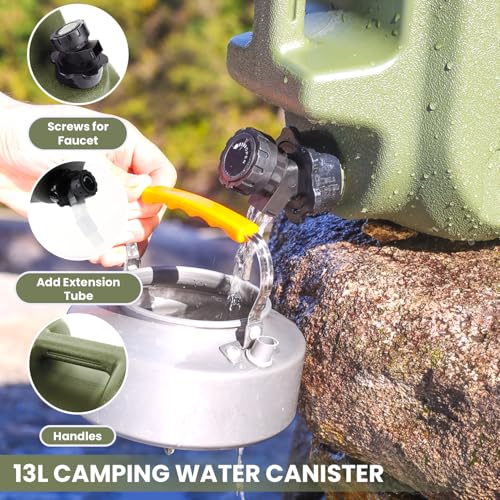 3.5 Gallon Camping Water Container with Spigot/Tool Bag, Camping Water Container BPA Free Water Storage with Spigot No Leakage Portable Emergency Water Tank,Multifunction Water Storage - Image 6
