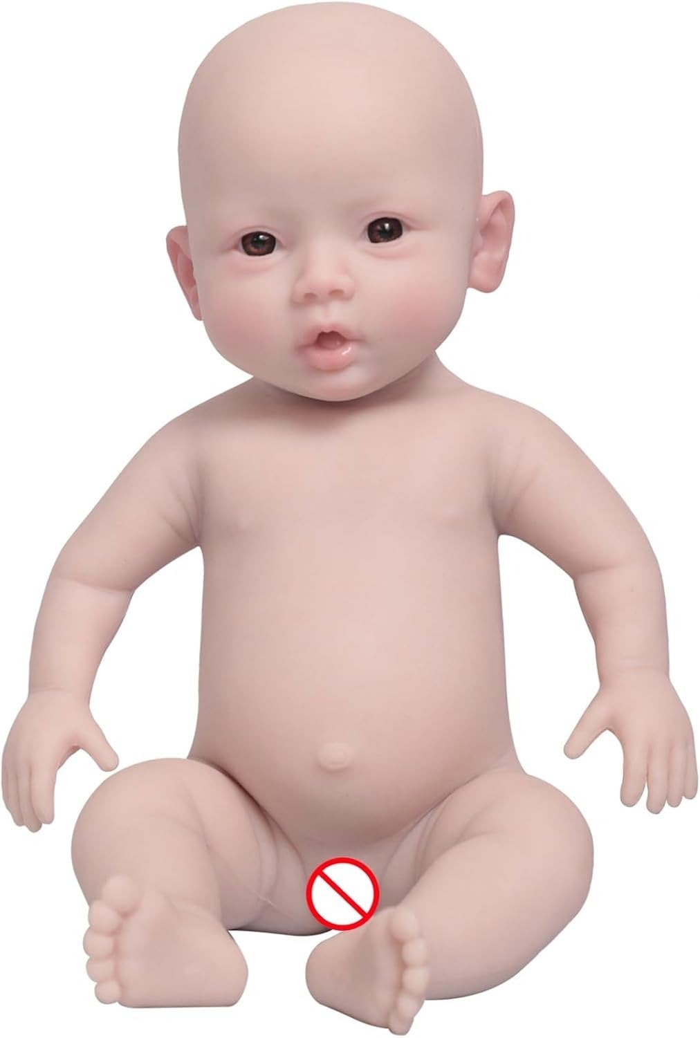 Pupazzo Bambino in Silicone Pieno 18,5 Pollici, Bambola realistica Non Vinile, Regalo collezionabile Lavabile per Neonato Reale, Creme