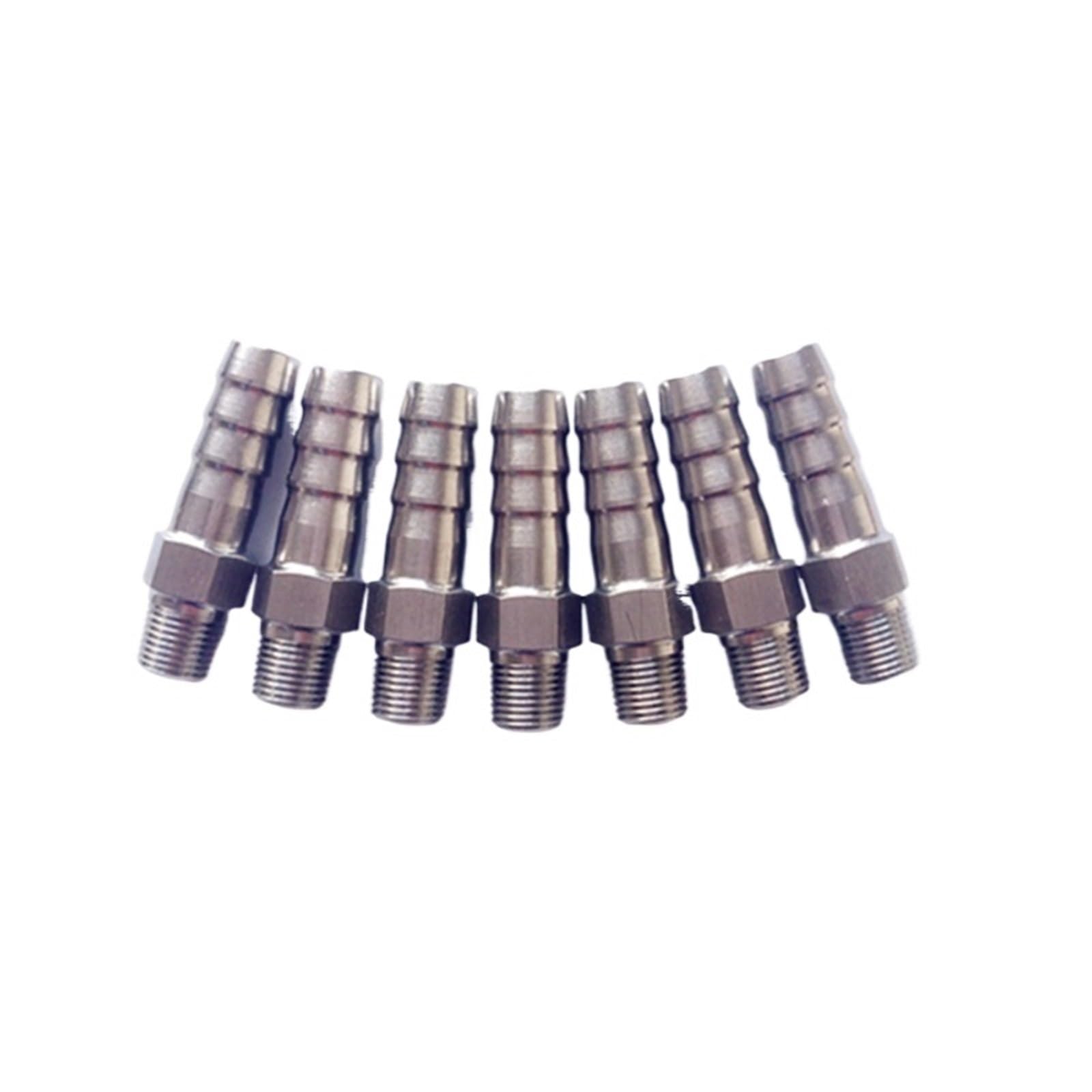 Wattsbvd Men's 1/8 3Pcs Stainless Steel Thread Pipe Fitting " /4" 3/8" /2" Thread To 6Mm 8Mm 0Mm 2Mm 6Mm Barb Hose Reducers Connector(6Mm Od Tube,")